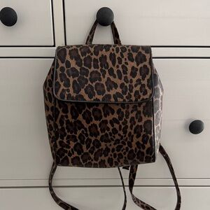 Leopard Print Backpack Small Chic